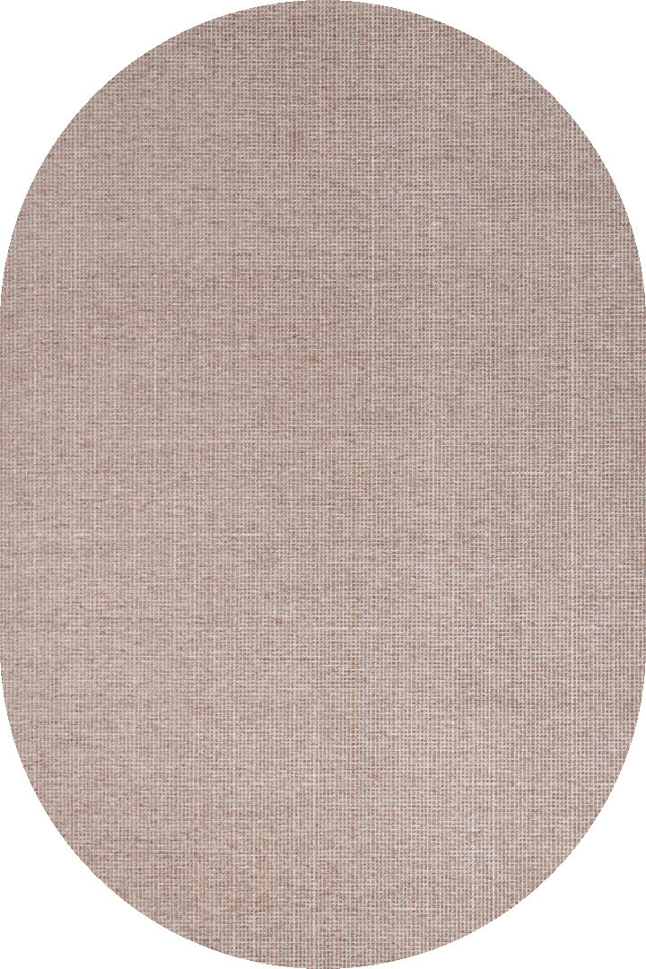 Divan Şönil Pamuklu Tek Renk Desensiz Kilim Oval Halı Hr-4501 Bej 