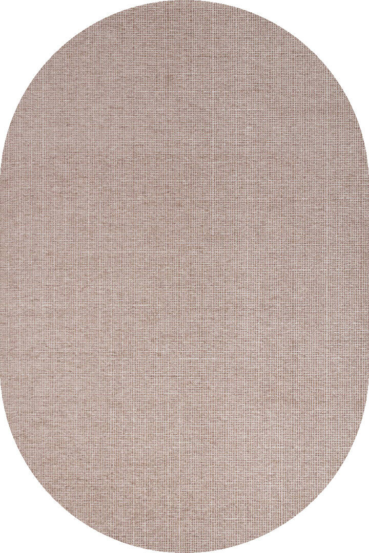 Divan Şönil Pamuklu Tek Renk Desensiz Kilim Oval Halı Hr-4501 Bej - 1