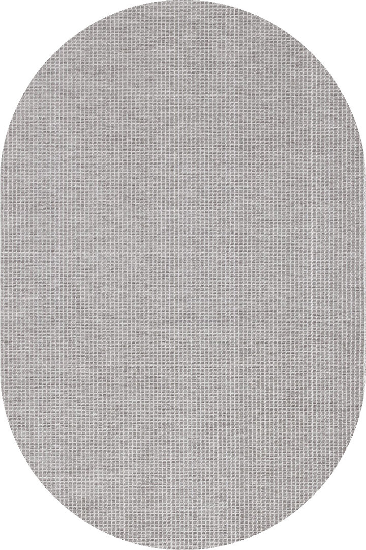 Divan Şönil Pamuklu Tek Renk Desensiz Kilim Oval Halı Hr-5841 Açık Gri 