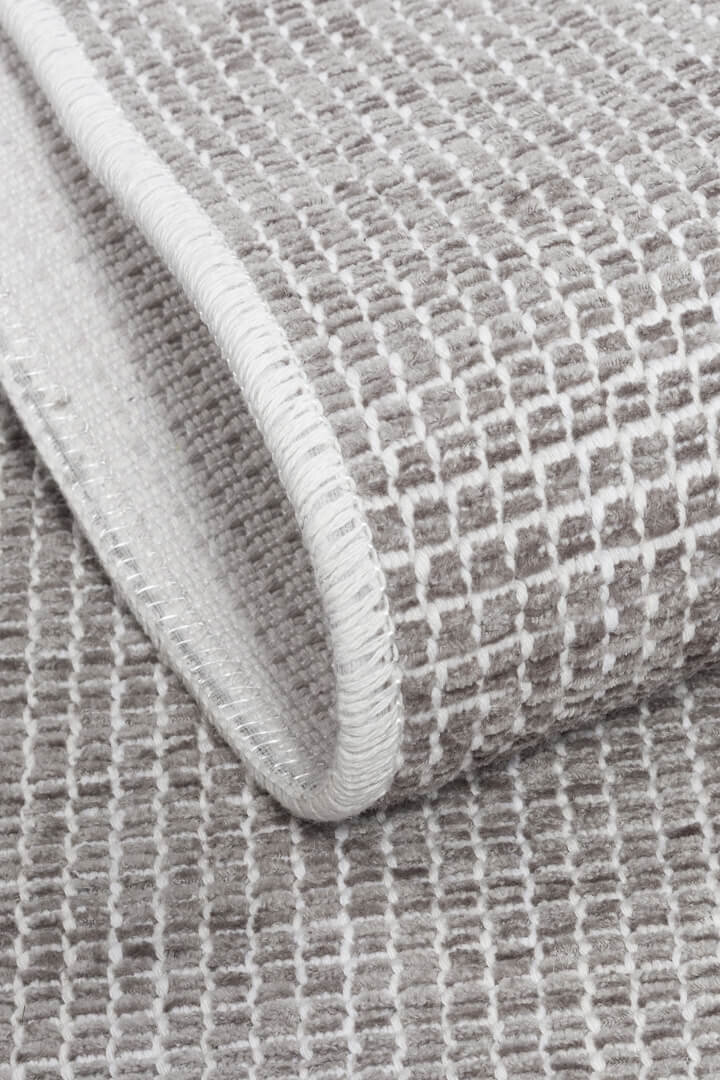 Divan Şönil Pamuklu Tek Renk Desensiz Kilim Oval Halı Hr-5841 Açık Gri - 2