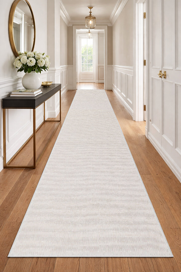Divan Şönil Pamuklu Tek Renk Desensiz Kilim Yolluk Kesme Halı Hr-1621 Krem 