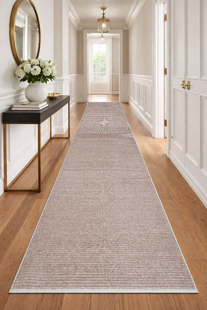 Divan Şönil Pamuklu Tek Renk Desensiz Kilim Yolluk Kesme Halı Hr-4501 Bej 