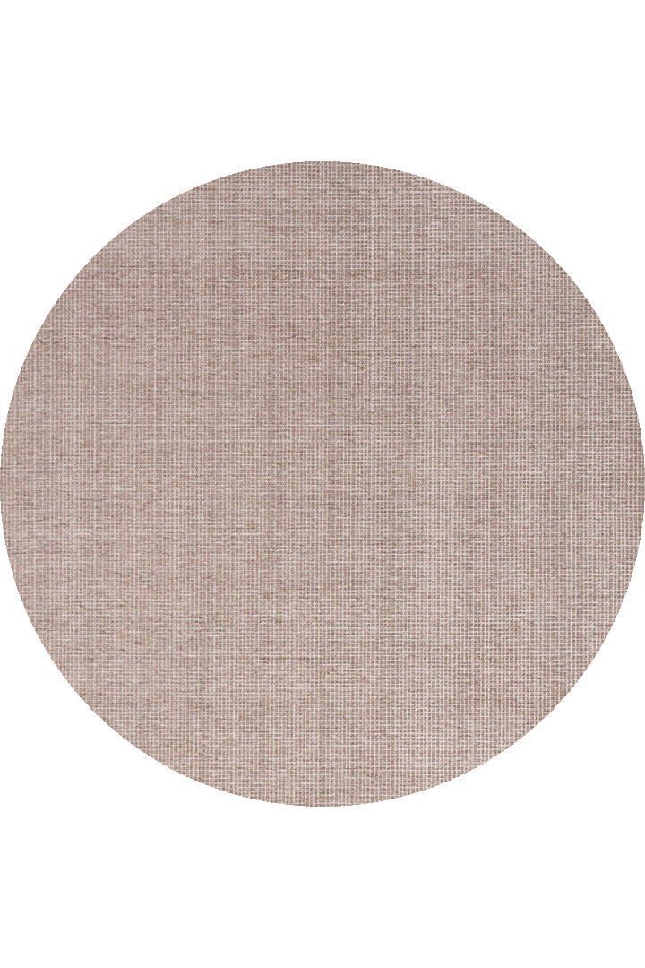 Divan Şönil Pamuklu Tek Renk Desensiz Kilim Yuvarlak Halı Hr-4501 Bej - 1