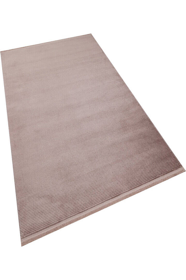Düz Renk Çizgili Nar Yumuşak Dokulu Akrilik Halı Nr01 Bej - 3