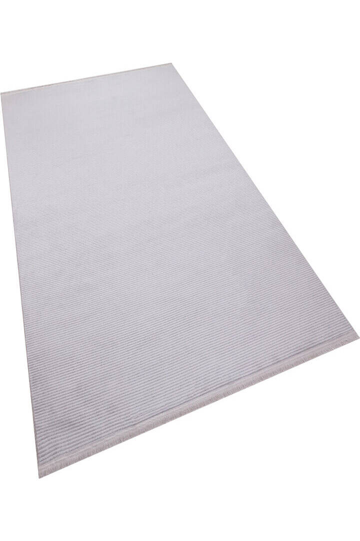 Düz Renk Çizgili Nar Yumuşak Dokulu Akrilik Halı Nr01 Gri - 3