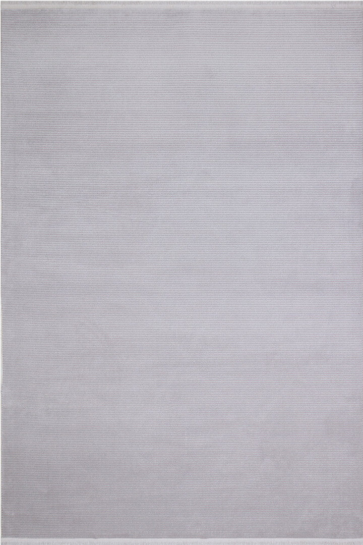 Düz Renk Çizgili Nar Yumuşak Dokulu Akrilik Halı Nr01 Gri 