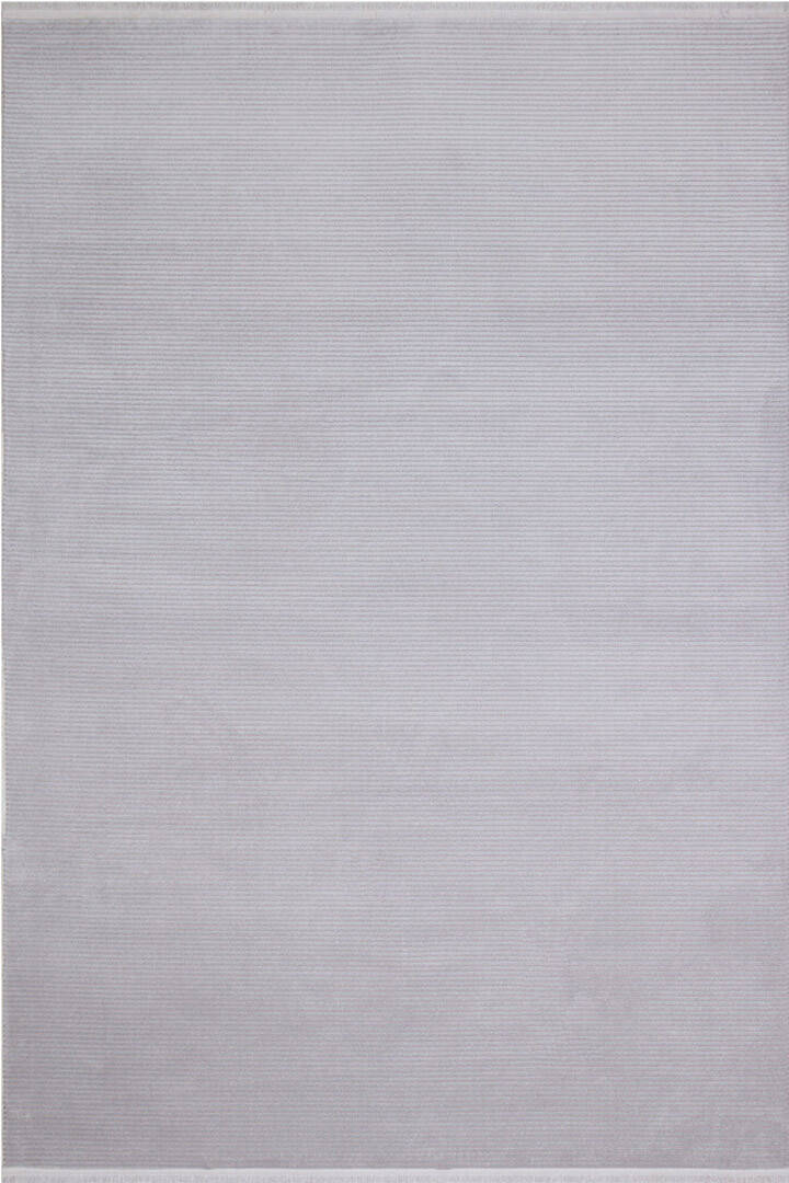 Düz Renk Çizgili Nar Yumuşak Dokulu Akrilik Halı Nr01 Gri - 1