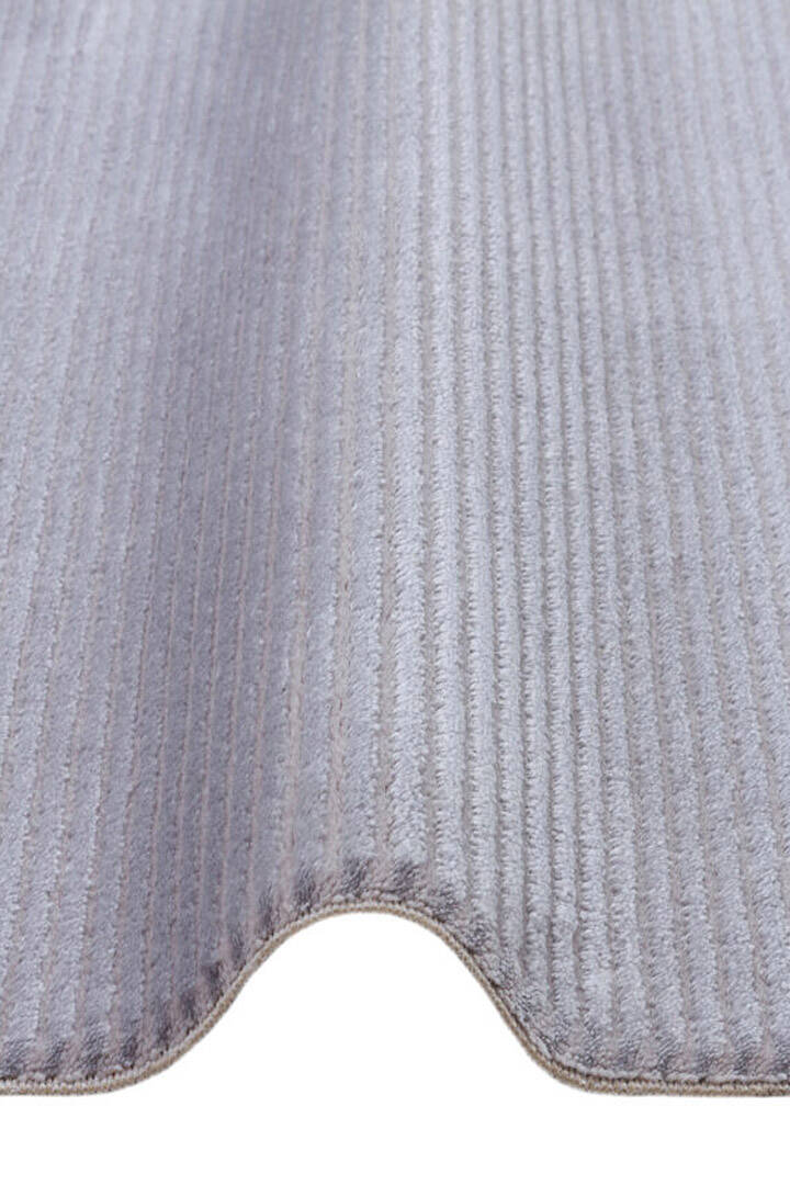 Düz Renk Çizgili Nar Yumuşak Dokulu Akrilik Yolluk Özel Ölçü Kesme Halı Nr01 Gri - 4