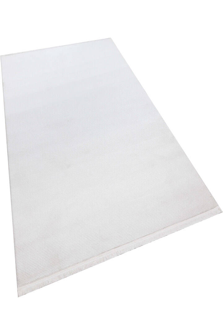 Düz Renk Çizgili Nar Yumuşak Dokulu Akrilik Yolluk Özel Ölçü Kesme Halı Nr01 Kemik - 2