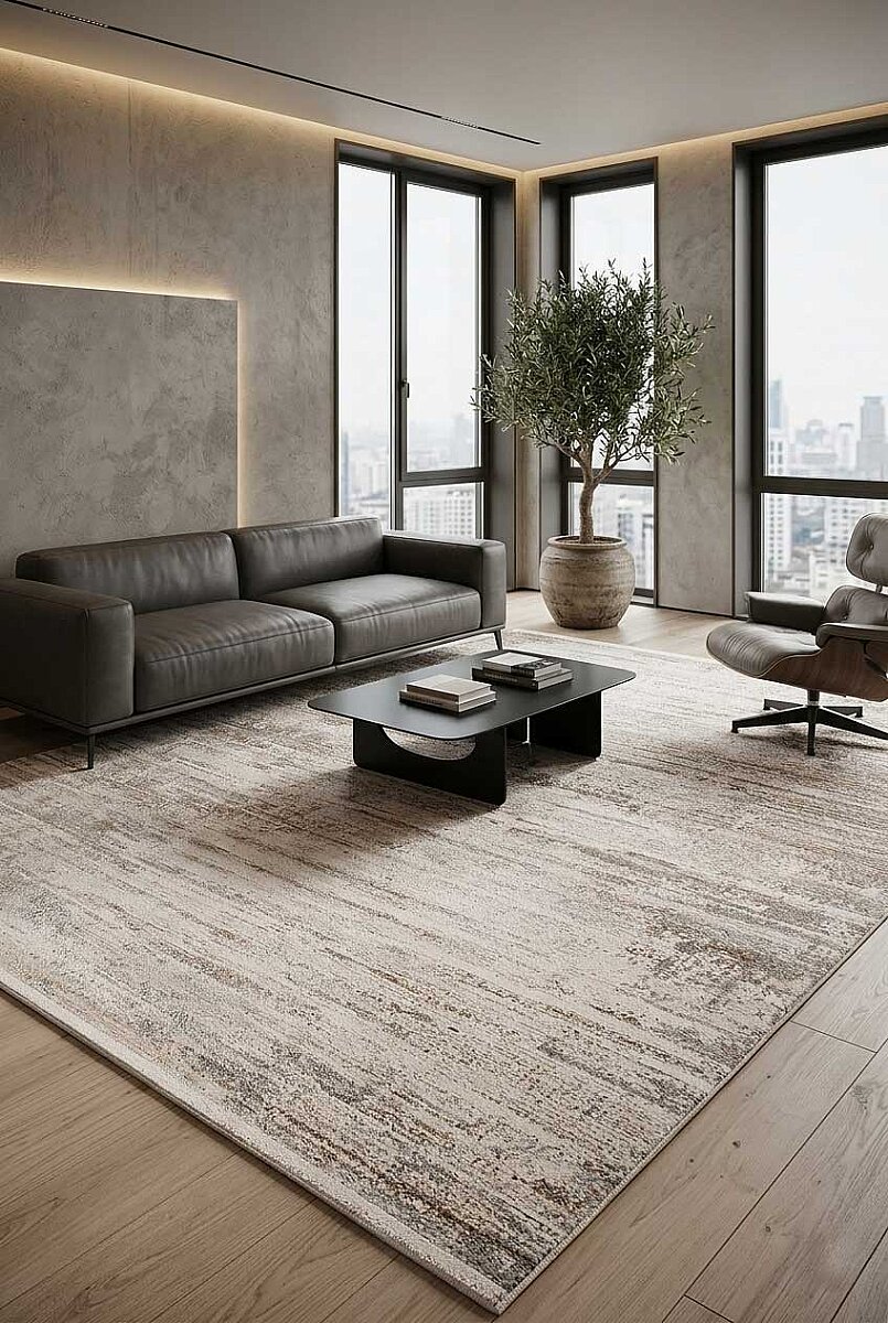 Eskitme Modern Miranda Terapi Desenli Halı Mr05 Bakır - Frenda