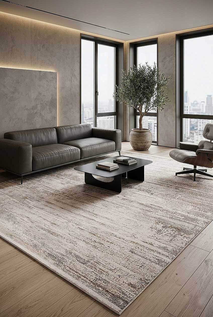 Eskitme Modern Miranda Terapi Desenli Halı Mr05 Bakır - 1