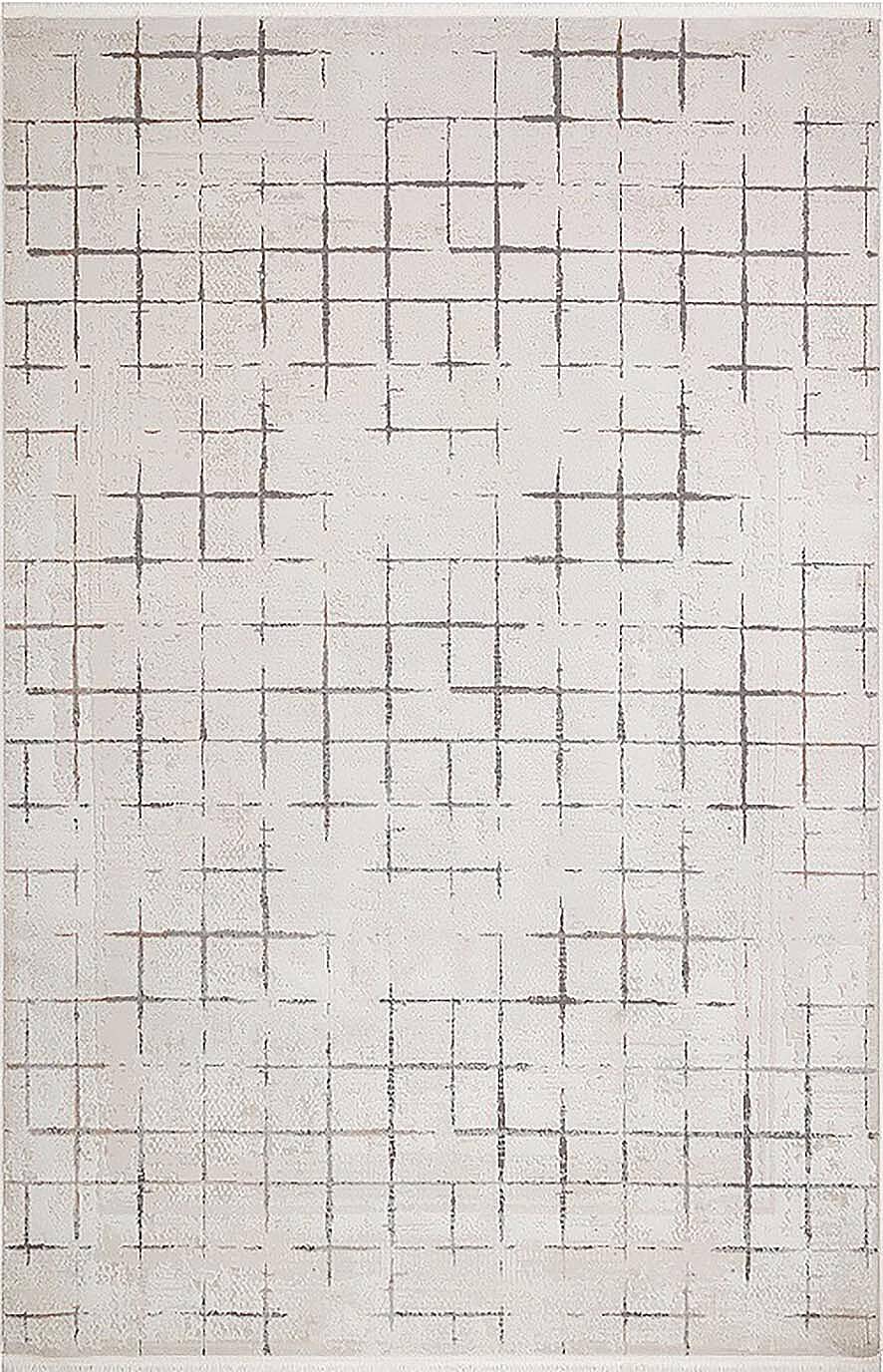 Eskitme Modern Miranda Terapi Desenli Halı Mr06 Gri - 1