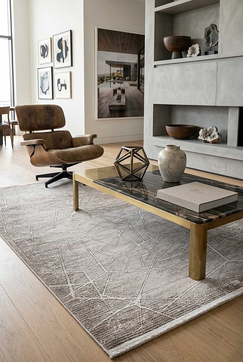 Eskitme Modern Miranda Terapi Desenli Halı Mr07 Bakır - Frenda