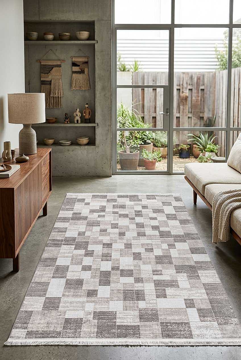 Etnik Craft Madre Modern Desenli Halı Md05 Bej