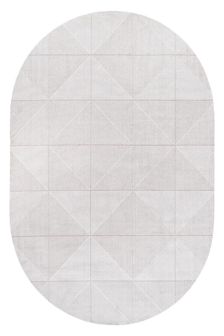 Etnik Craft Madre Modern Desenli Oval Halı Md03 Krem 