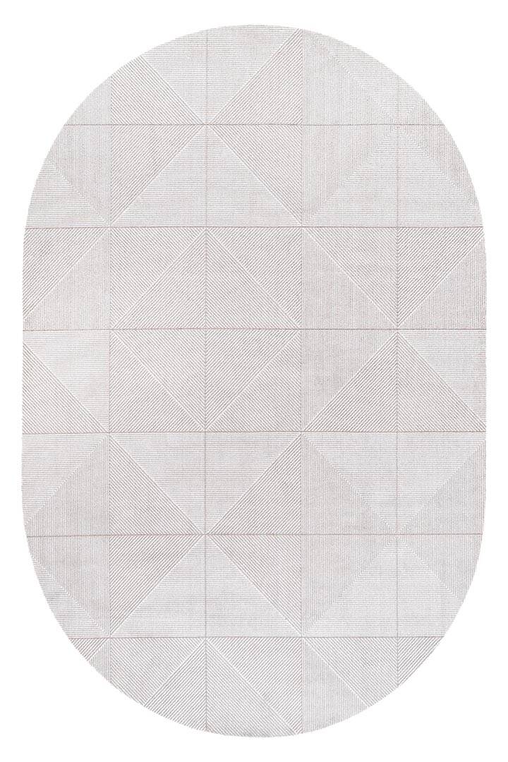 Etnik Craft Madre Modern Desenli Oval Halı Md03 Krem - 1