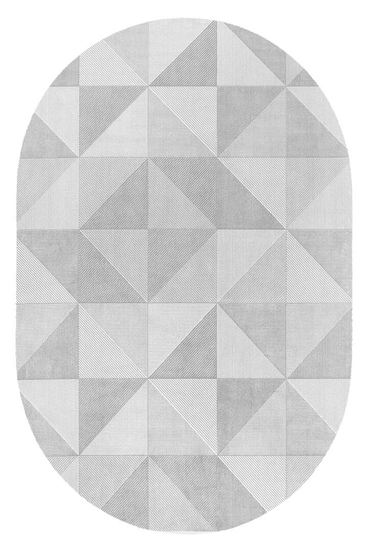 Etnik Craft Madre Modern Desenli Oval Halı Md04 Gri 