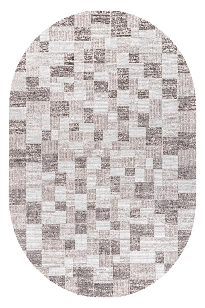 Etnik Craft Madre Modern Desenli Oval Halı Md05 Bej 