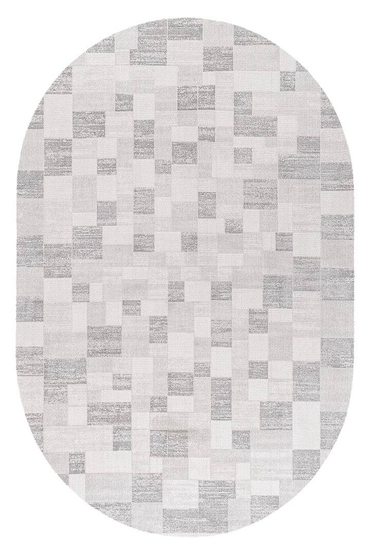Etnik Craft Madre Modern Desenli Oval Halı Md06 Gri - 1