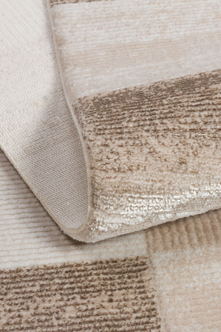 Etnik Craft Madre Modern Desenli Yolluk Özel Ölçü Kesme Halı Md05 Bej - 4