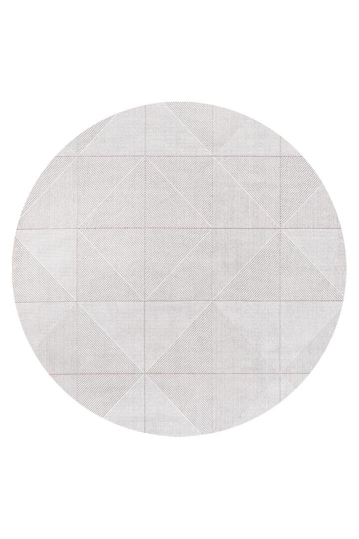 Etnik Craft Madre Modern Desenli Yuvarlak Halı Md03 Krem 