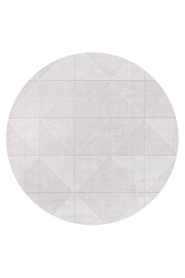 Etnik Craft Madre Modern Desenli Yuvarlak Halı Md03 Krem - 1