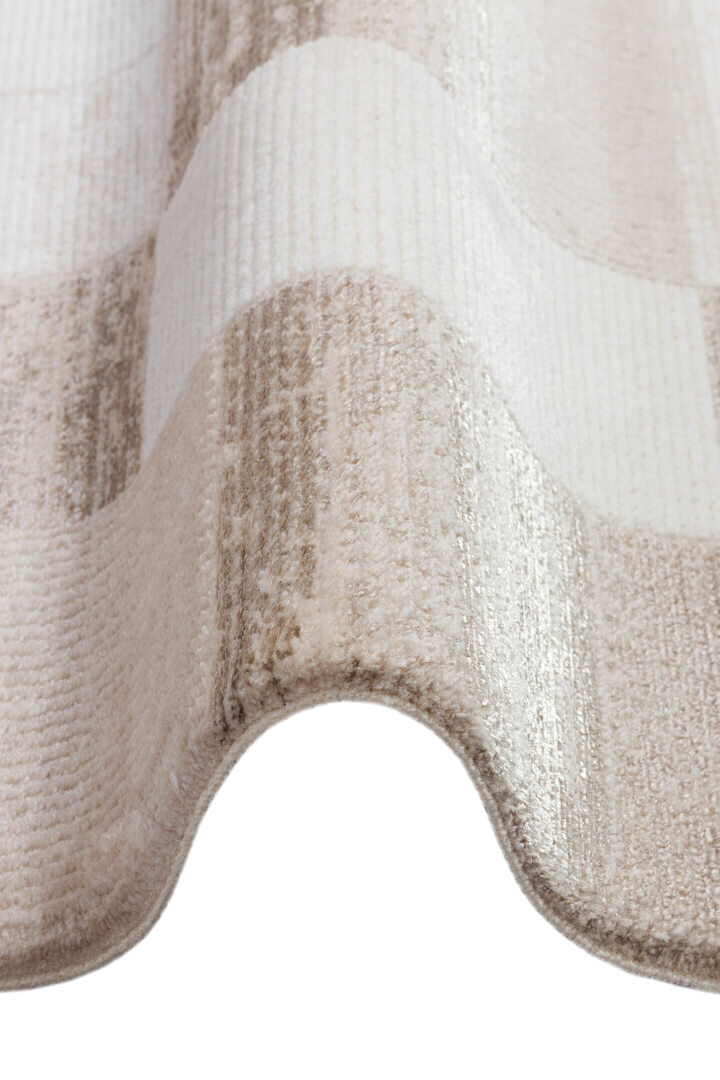 Etnik Craft Madre Modern Desenli Yuvarlak Halı Md05 Bej - 2