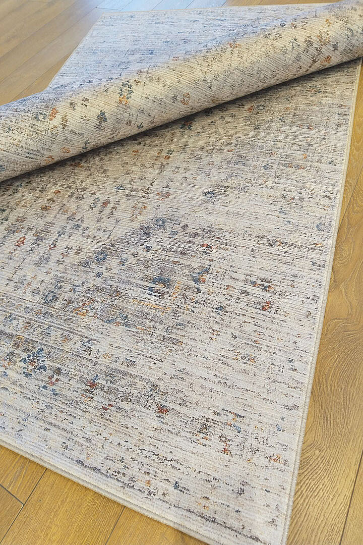 Etnik Desen Baskılı Vintage Eskitme Görünümlü Yıkanabilir Halı Bej - 4