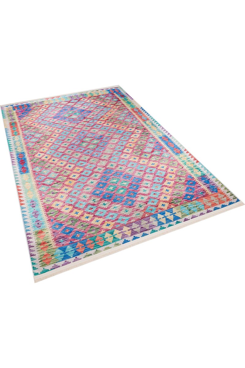 Etnik Kilim Desenli Pamuk Taban Yıkanabilir Halı - 2