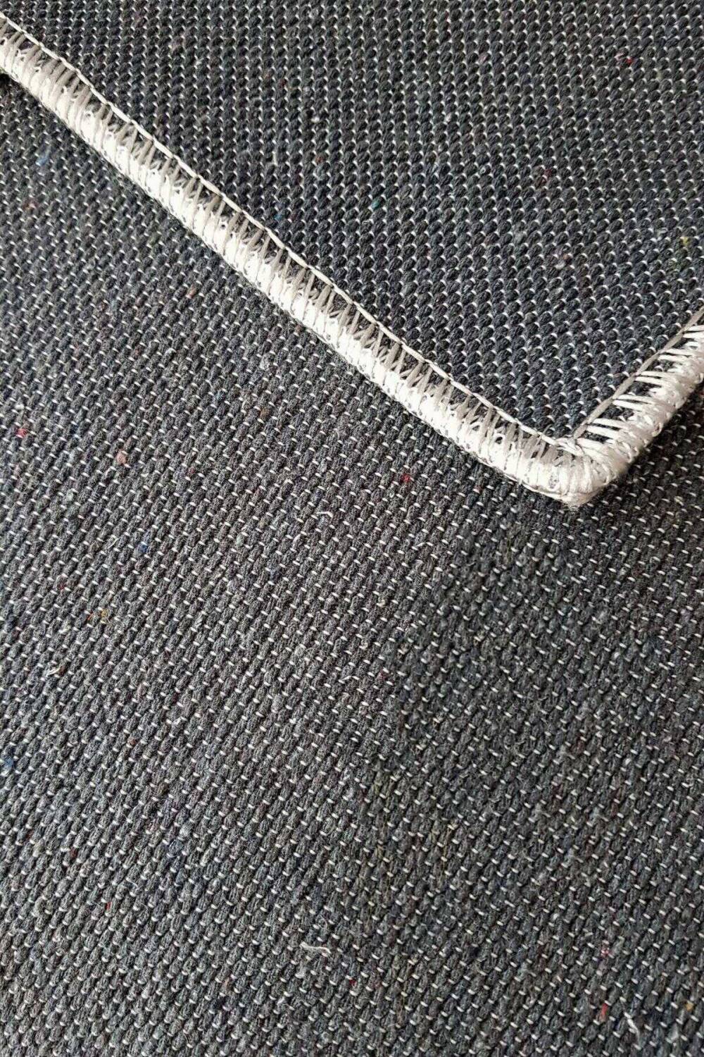 Etnik Kilim Desenli Şönil Taban Yıkanabilir Baskılı Yuvarlak Halı Mavi - 2