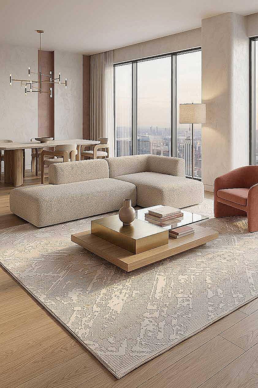Etro Dekoratif Modern Akrilik Makine Halısı Et04 Gri - 1
