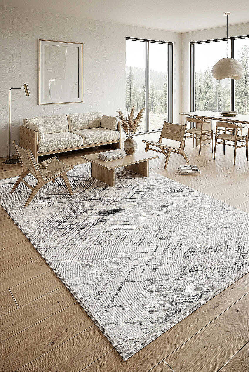 Etro Dekoratif Modern Akrilik Makine Halısı Et05 Gri - 1
