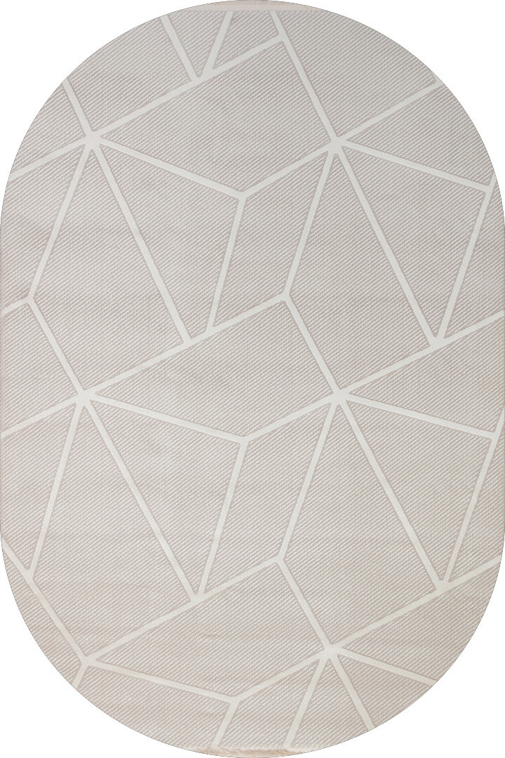 Etro Dekoratif Modern Akrilik Makine Oval Halı Et02 Kemik 