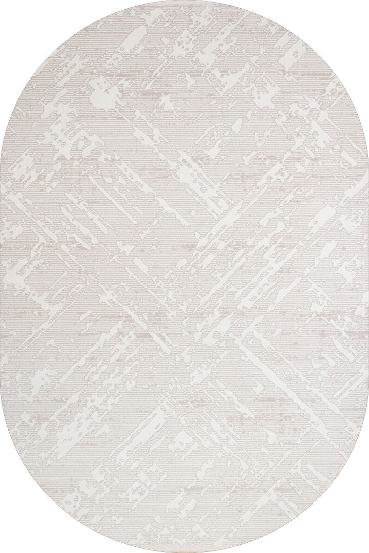 Etro Dekoratif Modern Akrilik Makine Oval Halı Et04 Gri 