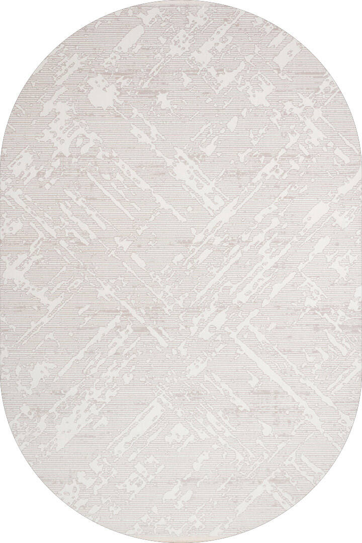 Etro Dekoratif Modern Akrilik Makine Oval Halı Et04 Gri - 1