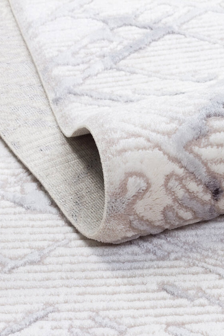 Etro Dekoratif Modern Akrilik Makine Oval Halı Et05 Gri - 3