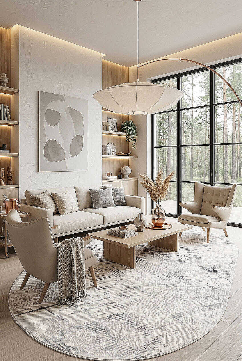 Etro Dekoratif Modern Akrilik Makine Oval Halı Et05 Gri - 1