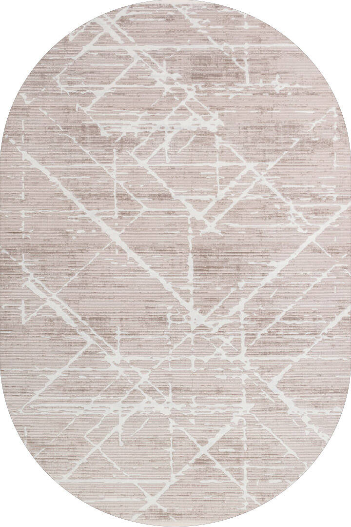 Etro Dekoratif Modern Akrilik Makine Oval Halı Et06 Vizon - 1