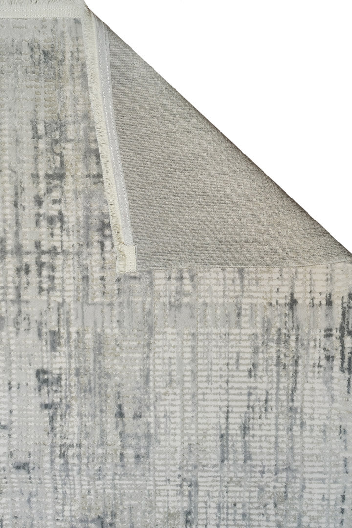 Etro Dekoratif Modern Akrilik Makine Oval Halı Et08 Gri - 5