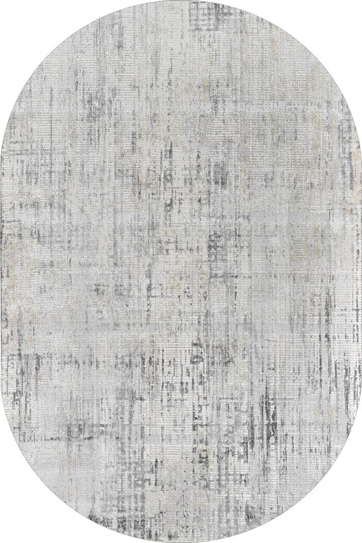 Etro Dekoratif Modern Akrilik Makine Oval Halı Et08 Gri 