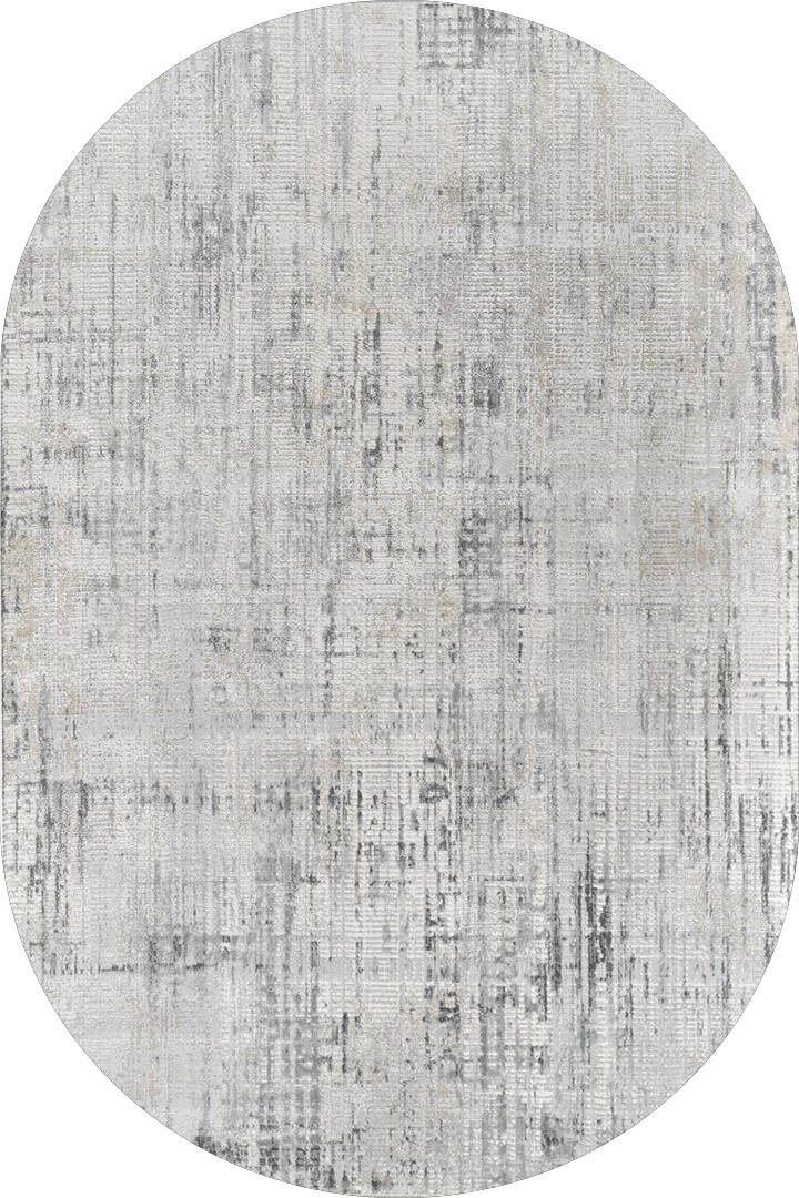 Etro Dekoratif Modern Akrilik Makine Oval Halı Et08 Gri - 1