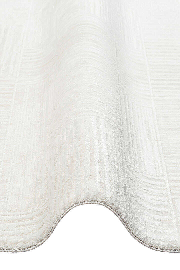 Etro Dekoratif Modern Akrilik Makine Oval Halı Et09 Kemik - 3