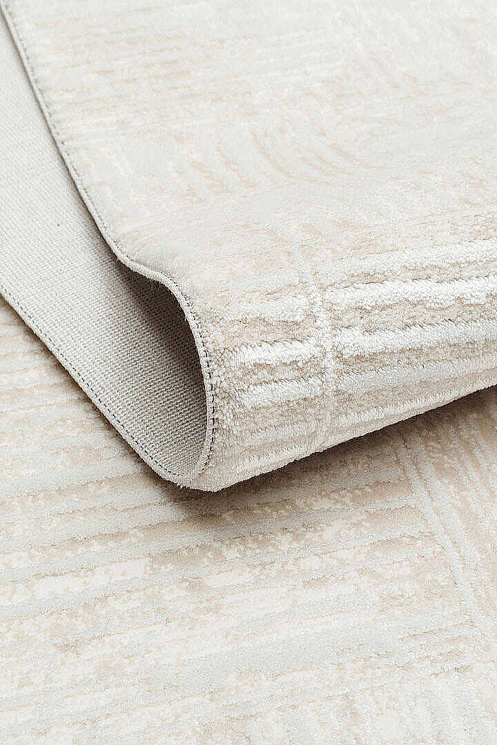 Etro Dekoratif Modern Akrilik Makine Oval Halı Et09 Kemik - 4
