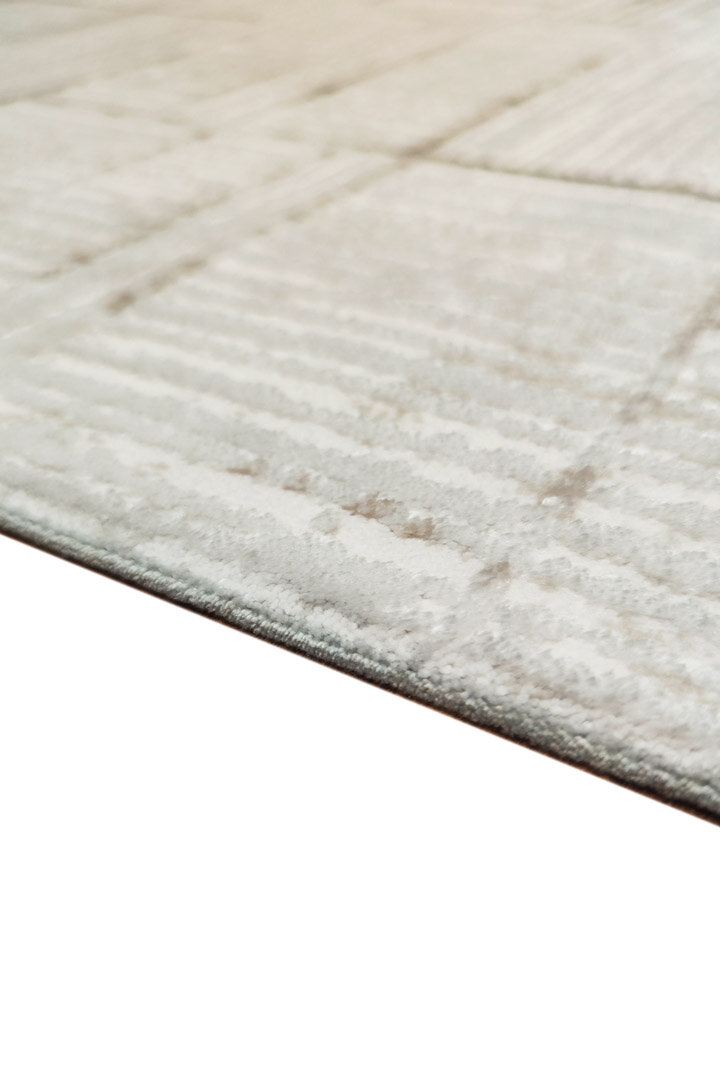 Etro Dekoratif Modern Akrilik Makine Oval Halı Et10 Bej - 3