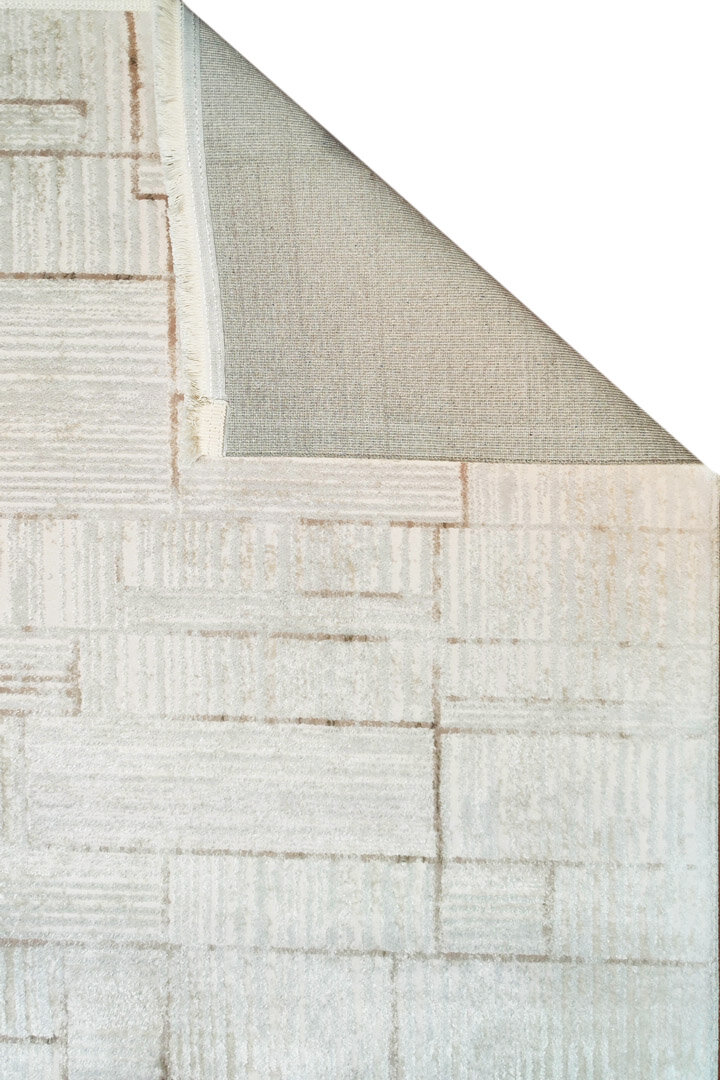 Etro Dekoratif Modern Akrilik Makine Oval Halı Et10 Bej - 5