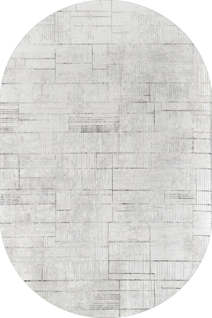 Etro Dekoratif Modern Akrilik Makine Oval Halı Et11 Gri - 1