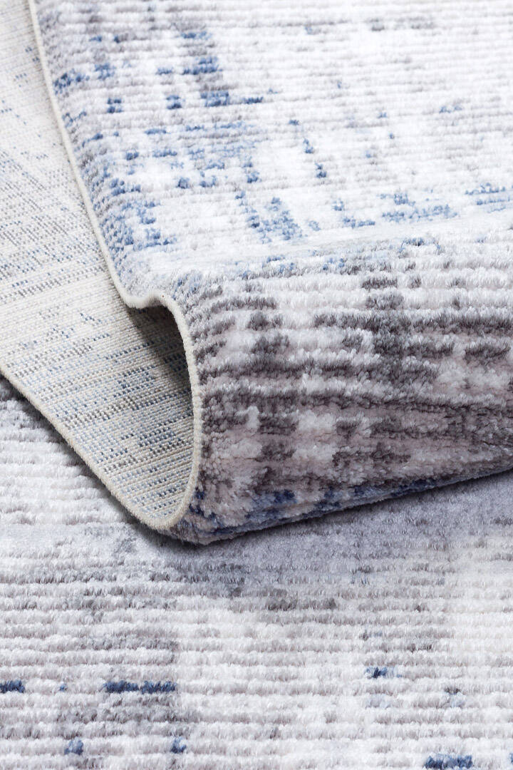 Etro Dekoratif Modern Akrilik Makine Yolluk Özel Ölçü Kesme Halı Et01 Mavi - 5