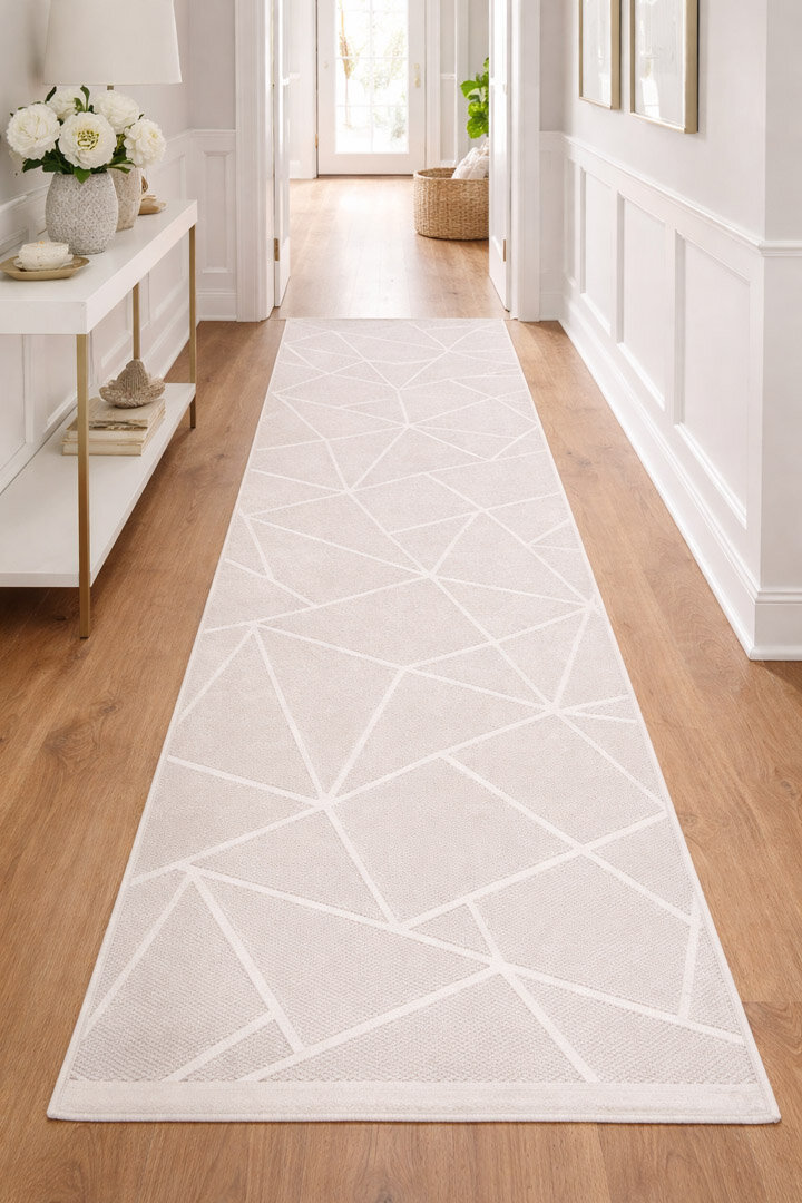 Etro Dekoratif Modern Akrilik Makine Yolluk Özel Ölçü Kesme Halı Et02 Kemik - Frenda