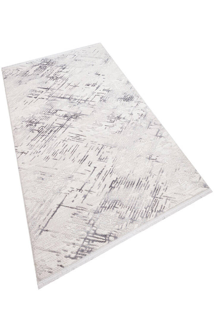 Etro Dekoratif Modern Akrilik Makine Yolluk Özel Ölçü Kesme Halı Et05 Gri - 3