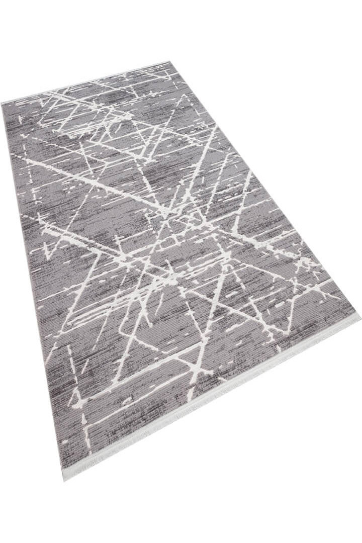 Etro Dekoratif Modern Akrilik Makine Yolluk Özel Ölçü Kesme Halı Et06 Koyu Gri - 3